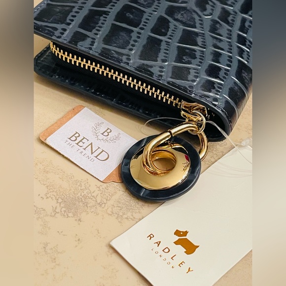 RADLEY LONDON CHARCOAL  CROCO EMBOSSED LEATHER LIVERPOOL STREET WALLET NWT !! - Picture 7 of 9